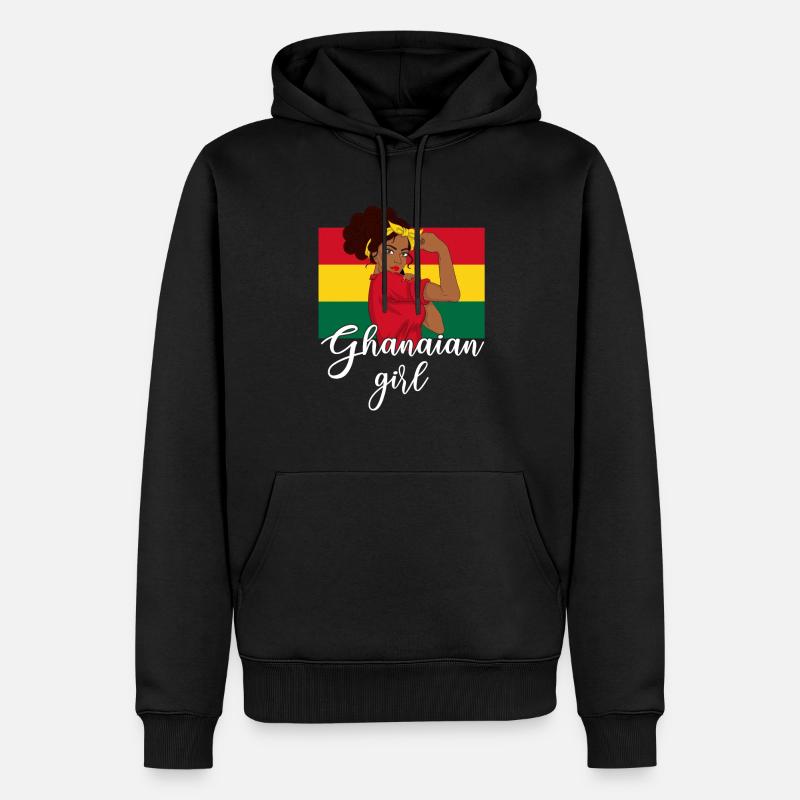 Fille ghanéenne, Ghana - Sweat à capuche Premium bio Homme - noir