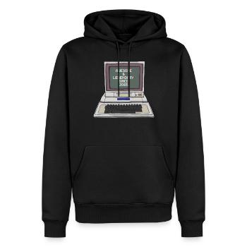 18ème Anniversaire Millésime 2005 - Sweat à capuche Premium bio Homme - noir - Devant - Nico (187cm)