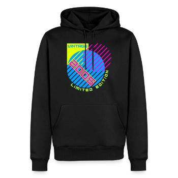18ème Anniversaire Millésime 2005 - Sweat à capuche Premium bio Homme - noir - Devant - Nico (187cm)