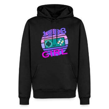 Level 35 Freigeschaltet Awesome seit 1988 Funny - Männer Premium Bio Hoodie - Schwarz - Vorne - Nico (187cm)
