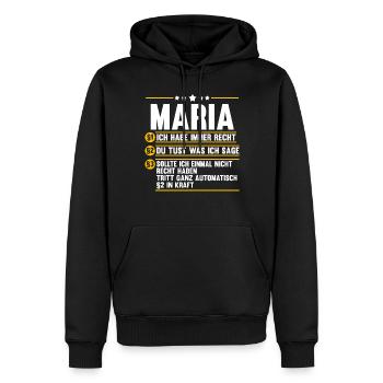 Maria - Männer Premium Bio Hoodie - Schwarz - Vorne - Nico (187cm)
