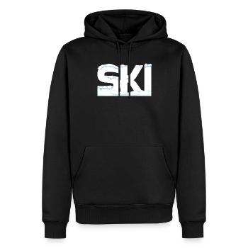 SKI mot enneigé en ski, sports d’hiver, - Sweat à capuche Premium bio Homme - noir - Devant - Nico (187cm)