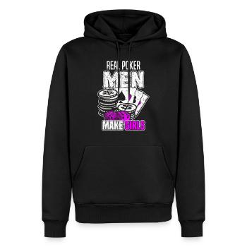 Poker - Real Poker Men Make Girls - Poker Player D - Männer Premium Bio Hoodie - Schwarz - Vorne - Nico (187cm)