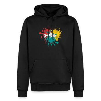 Delfin - Männer Premium Bio Hoodie - Schwarz - Vorne - Nico (187cm)