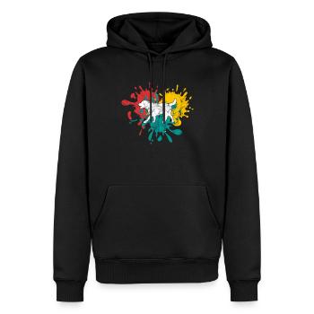 Chien - Sweat à capuche Premium bio Homme - noir - Devant - Nico (187cm)