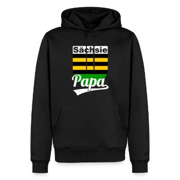 Sächsie Papa Vatertag Sachsen - Männer Premium Bio Hoodie - Schwarz - Vorne - Nico (187cm)