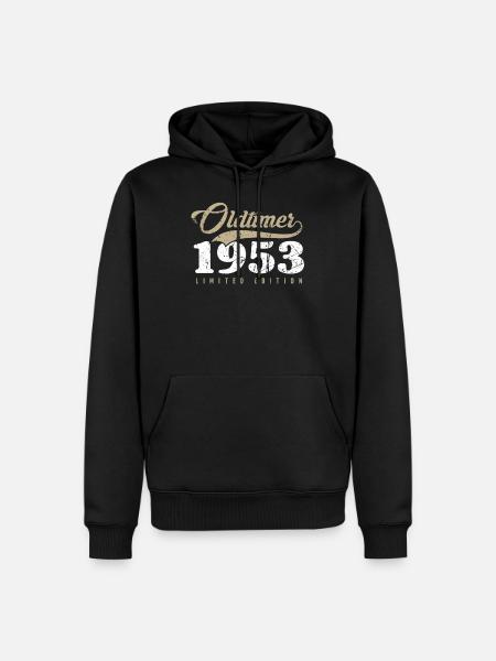 70e verjaardag vintage 1953 - Mannen Premium Bio hoodie - zwart