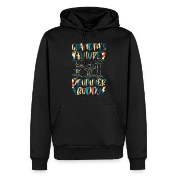 Drum Player Baby Drummer - Grandpa's Future Drumme - Men’s Premium Organic Hoodie - black - Front - Nico (187cm)