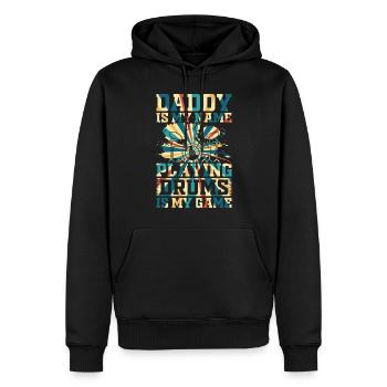 Daddy Is My Name Playing Drums Is My Game - Drumme - Men’s Premium Organic Hoodie - black - Front - Nico (187cm)