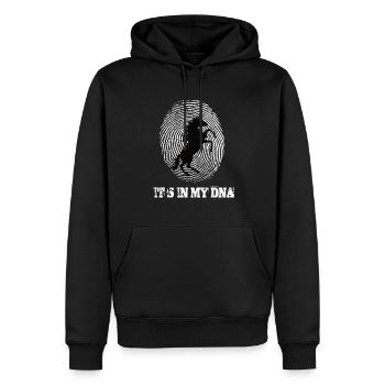 Les licornes son iny mon ADN - Sweat à capuche Premium bio Homme - noir - Devant - Nico (187cm)