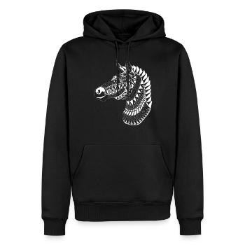 Maori Zebra Kopf - Männer Premium Bio Hoodie - Schwarz - Vorne - Nico (187cm)