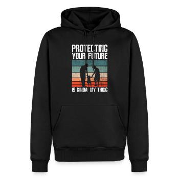 Versicherungsagenten-design Für - Sweat à capuche Premium bio Homme - noir - Devant - Nico (187cm)