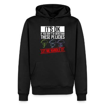 Design Von Versicherungsagenten Für - Men’s Premium Organic Hoodie - black - Front - Nico (187cm)