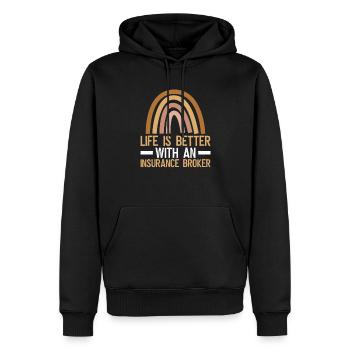Conception de courtier d’assurance für Insurance Consultant - Sweat à capuche Premium bio Homme - noir - Devant - Nico (187cm)