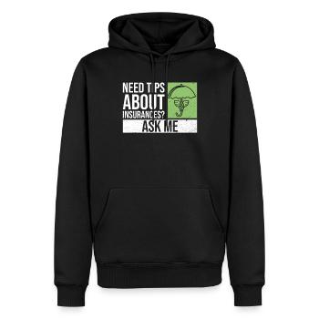 Versicherungsvertreter-design Für - Sweat à capuche Premium bio Homme - noir - Devant - Nico (187cm)