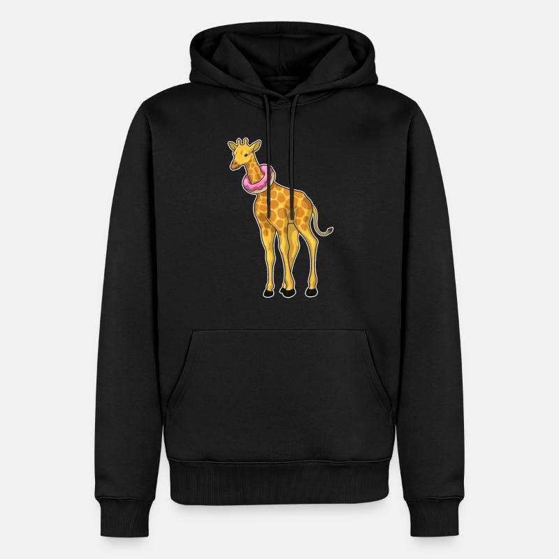 Donut girafe - Sweat à capuche Premium bio Homme - noir