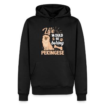 Ennuyeux sans Pékinois Pékin Palais Chien - Sweat à capuche Premium bio Homme - noir - Devant - Nico (187cm)