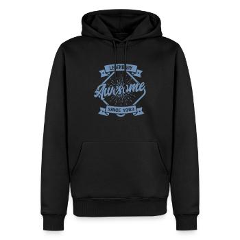 Legendary since Awesome since 1983 Birthday Legend - Men’s Premium Organic Hoodie - black - Front - Nico (187cm)