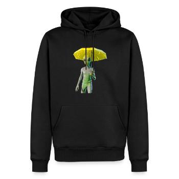 Alien with umbrella - Men’s Premium Organic Hoodie - black - Front - Nico (187cm)