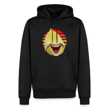 Funny banana at sunset - Men’s Premium Organic Hoodie - black - Front - Nico (187cm)