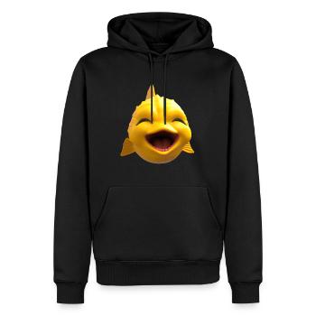 Lachender Kawaii Fisch - Männer Premium Bio Hoodie - Schwarz - Vorne - Nico (187cm)