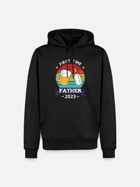 First Time Father 2023 - Men’s Premium Organic Hoodie - black