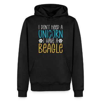 Beagle Geschenk Beagle Besitzer - Männer Premium Bio Hoodie - Schwarz - Vorne - Nico (187cm)