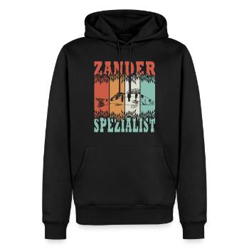 Zander Spezialist - Angeln, Angler Geschenk - Männer Premium Bio Hoodie - Schwarz - Vorne - Nico (187cm)