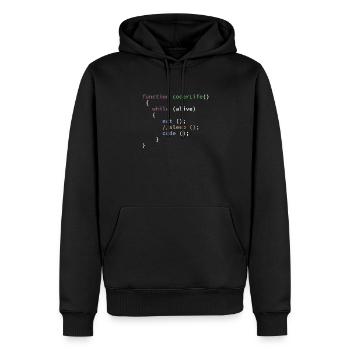 Fonction de vie de programmeur amusant - Sweat à capuche Premium bio Homme - noir - Devant - Nico (187cm)