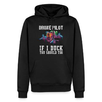 Drone Pilot Drone Design Drone Pilot Cadeau - Sweat à capuche Premium bio Homme - noir - Devant - Nico (187cm)