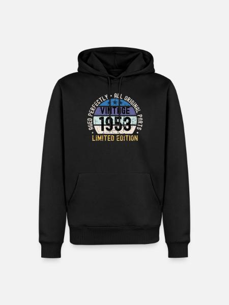 70. Geburtstag Vintage 1953 - Herre Premium økologisk hoodie - sort