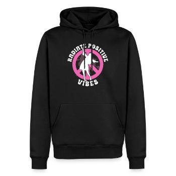 Hippie Peace Sign Peace Flowers Flower Child - Sweat à capuche Premium bio Homme - noir - Devant - Nico (187cm)
