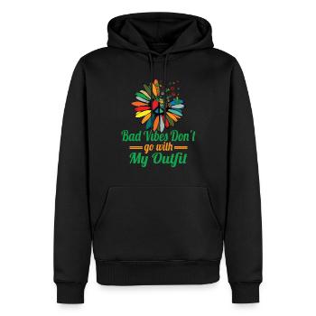 Hippie Peace Zeichen Frieden Blumen Blumenkind - Männer Premium Bio Hoodie - Schwarz - Vorne - Nico (187cm)