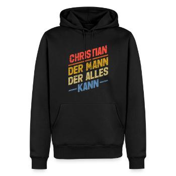 Christian Der Mann Der Alles Kann Name Christian - Männer Premium Bio Hoodie - Schwarz - Vorne - Nico (187cm)
