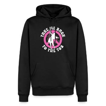 Hippie Peace Sign Peace Flowers Flower Child - Sweat à capuche Premium bio Homme - noir - Devant - Nico (187cm)