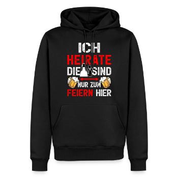 JGA Bräutigam T-Shirt Mann Junggesellenabschied - Männer Premium Bio Hoodie - Schwarz - Vorne - Nico (187cm)