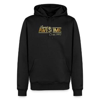 Légendaire depuis 1993 - Sweat à capuche Premium bio Homme - noir - Devant - Nico (187cm)