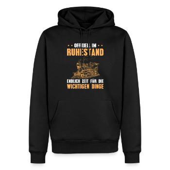 Modelleisenbahn Opa Rente Modellbau Rentner - Männer Premium Bio Hoodie - Schwarz - Vorne - Nico (187cm)