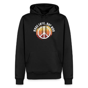 Hippie Peace Zeichen Frieden Blumen Blumenkind - Männer Premium Bio Hoodie - Schwarz - Vorne - Nico (187cm)
