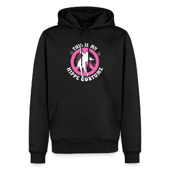 Hippie Peace Zeichen Frieden Blumen Blumenkind - Männer Premium Bio Hoodie - Schwarz - Vorne - Nico (187cm)