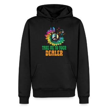 Hippie Peace Zeichen Frieden Blumen Blumenkind - Männer Premium Bio Hoodie - Schwarz - Vorne - Nico (187cm)
