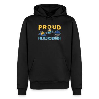 Fier météorologue Prévisions météorologiques Météorologie - Sweat à capuche Premium bio Homme - noir - Devant - Nico (187cm)