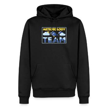 Équipe Météorologie Météorologue Prévisions météorologiques - Sweat à capuche Premium bio Homme - noir - Devant - Nico (187cm)