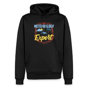 Expert en météorologie Météorologue spécialiste des prévisions météorologiques - Sweat à capuche Premium bio Homme - noir - Devant - Nico (187cm)