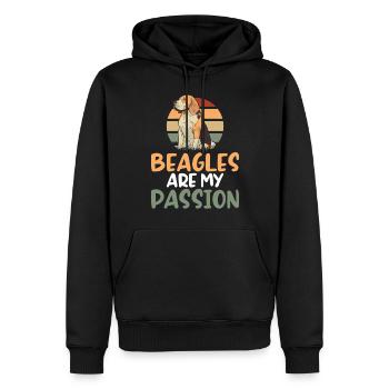 Beagle Geschenk Beagle Besitzer - Männer Premium Bio Hoodie - Schwarz - Vorne - Nico (187cm)