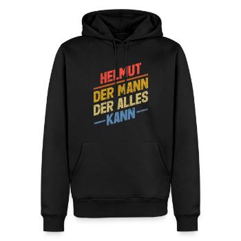 Helmut Der Mann Der Alles Kann Vorname Helmut - Männer Premium Bio Hoodie - Schwarz - Vorne - Nico (187cm)
