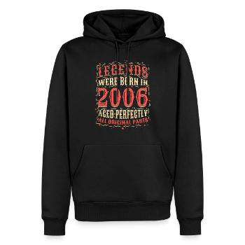 Legends were born in 2006 birthday - Men’s Premium Organic Hoodie - black - Front - Nico (187cm)