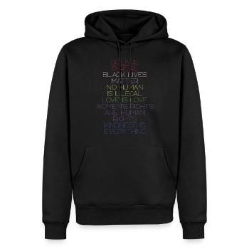 La science est un véritable BLM Droits de l’homme - Sweat à capuche Premium bio Homme - noir - Devant - Nico (187cm)