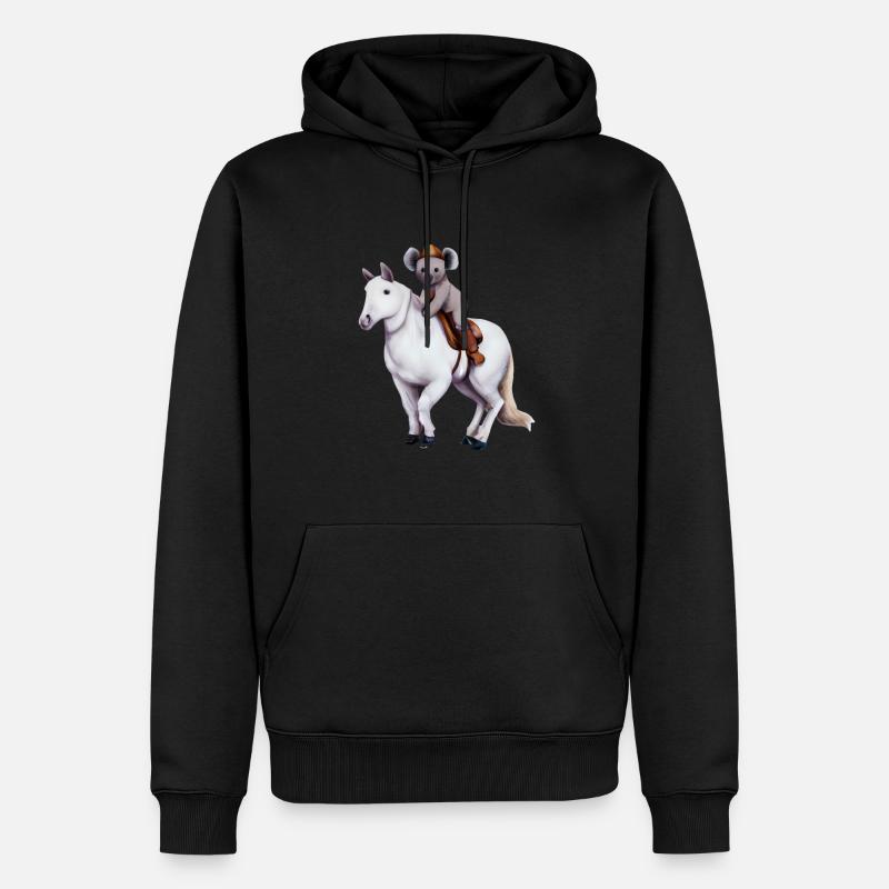 Koala sur un cheval - Sweat à capuche Premium bio Homme - noir