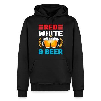 Red White & Beer Drinker American 4. Juli - Männer Premium Bio Hoodie - Schwarz - Vorne - Nico (187cm)